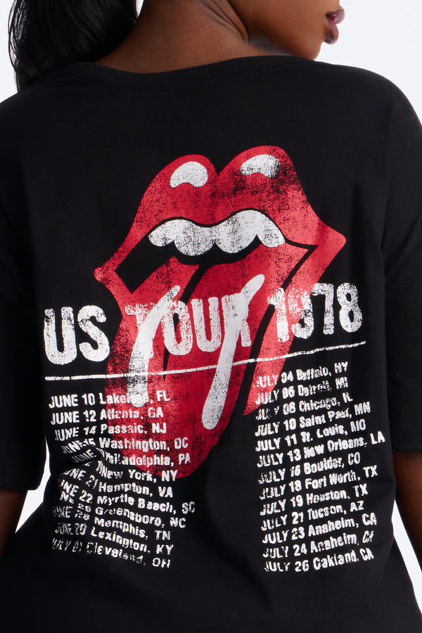 The Rolling Stones High Low Tee - Black