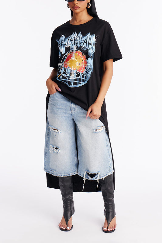 Def Leppard High Low Tee - Black
