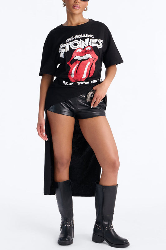 The Rolling Stones High Low Tee - Black