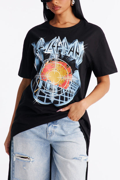 Def Leppard High Low Tee - Black